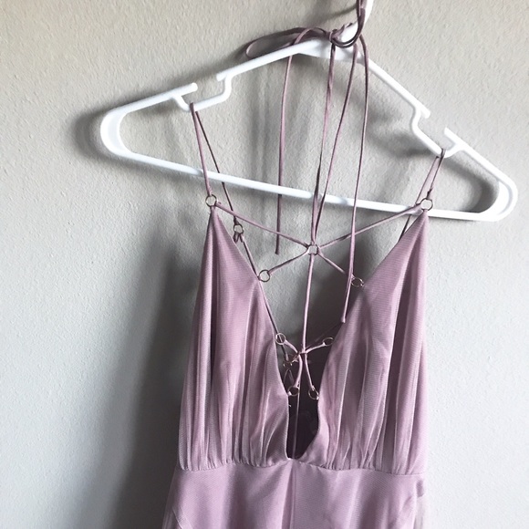 Topshop tulle lace-up prom lavender lace dress - Picture 4 of 8